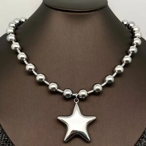 NWT Stainless Steel Star Ball Chain Necklace